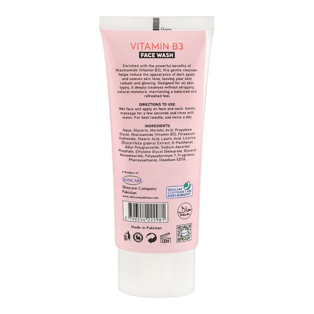 Skin White Vitamin B3 Face Wash, Sulphate & Paraben Free, For All Skin Types, 100g - Image 2