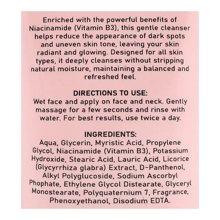 Skin White Vitamin B3 Face Wash, Sulphate & Paraben Free, For All Skin Types, 100g - Image 3