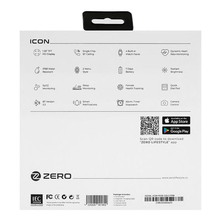 Zero 1.38" TFT HD Display Icon Smart Watch, IP68 Waterproof, Rose Pink - Image 3