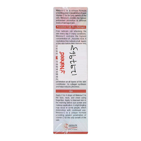 Crystolite Pharmaceuticals Melona-C Serum, Glycerin, Vitamin B5, For All Types Of Skin, 30ml - Image 2