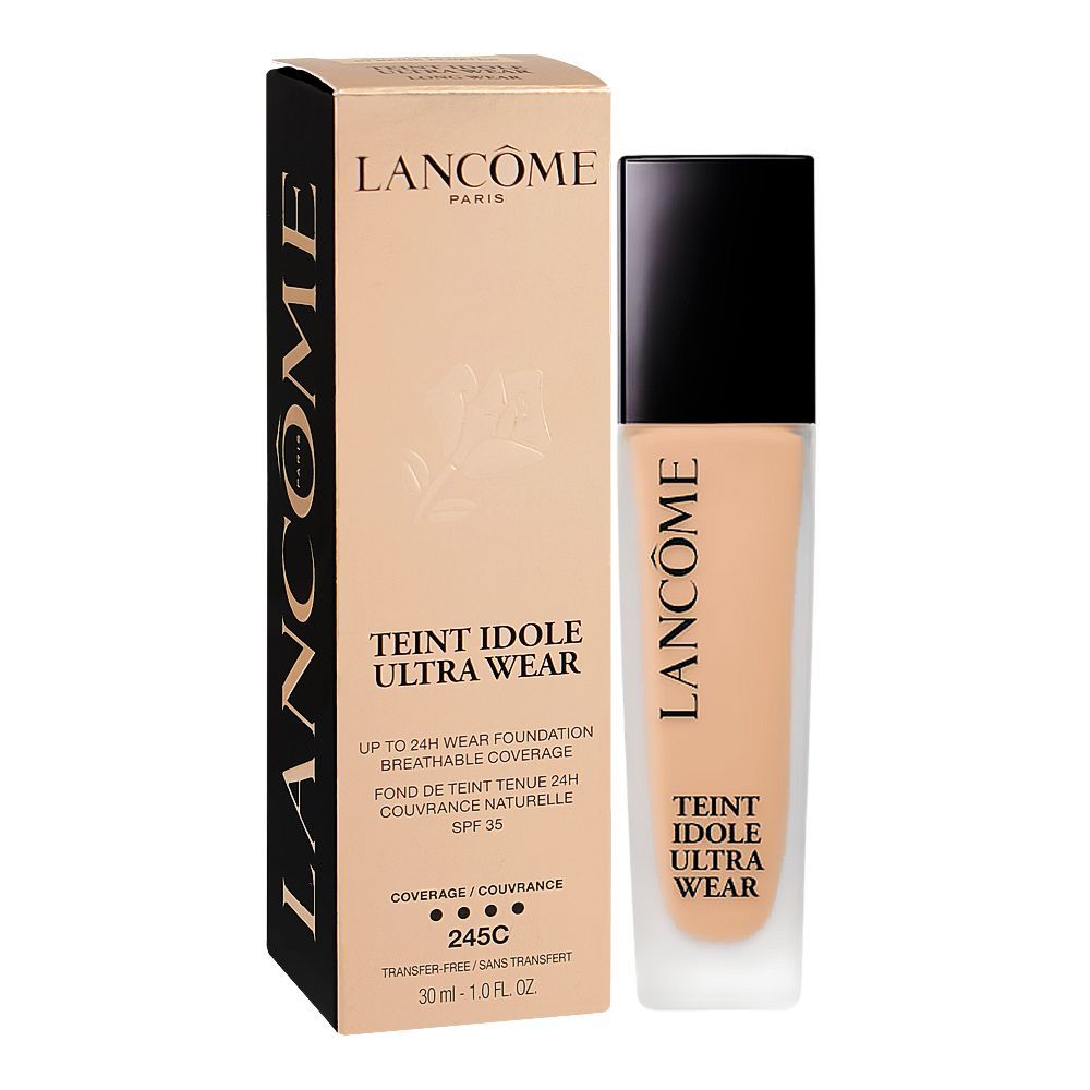 Lancome Paris Teint Idole Ultra Wear Liquid Foundation, SPF-35, Transfer-Free, 30ml, 245C 01 Beige Albatre - Main Image