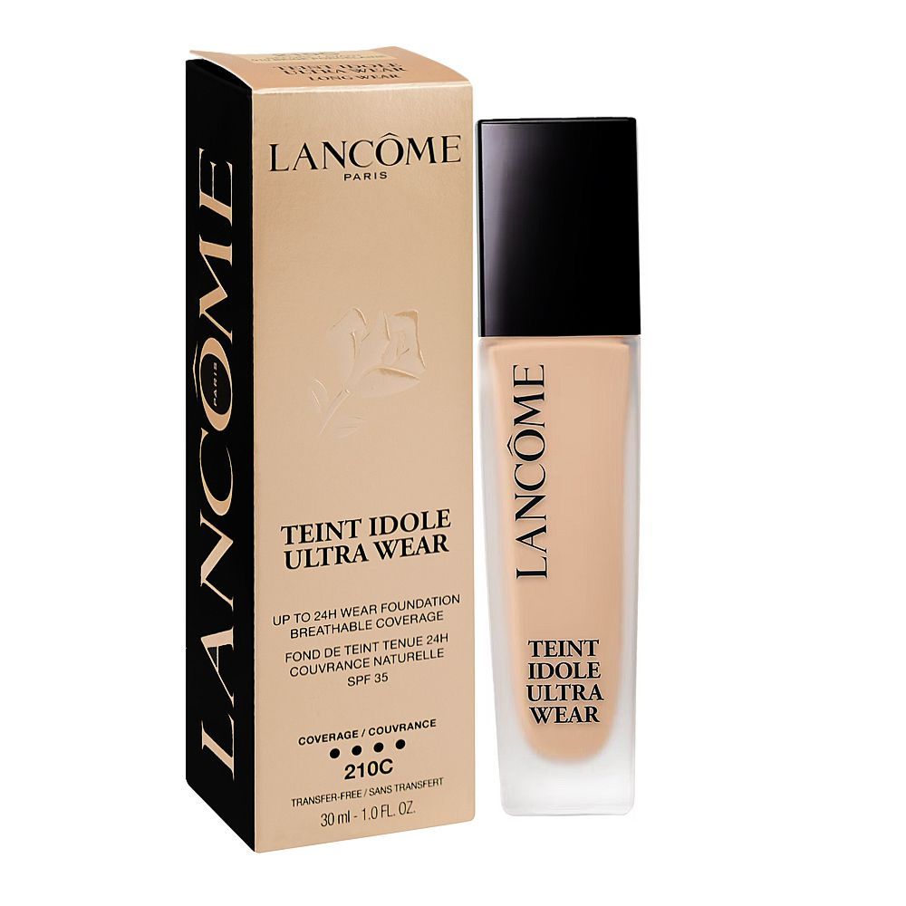 Lancome Paris Teint Idole Ultra Wear Liquid Foundation, SPF-35, Transfer-Free, 30ml, 210C 010 Beige Porcelaine - Main Image