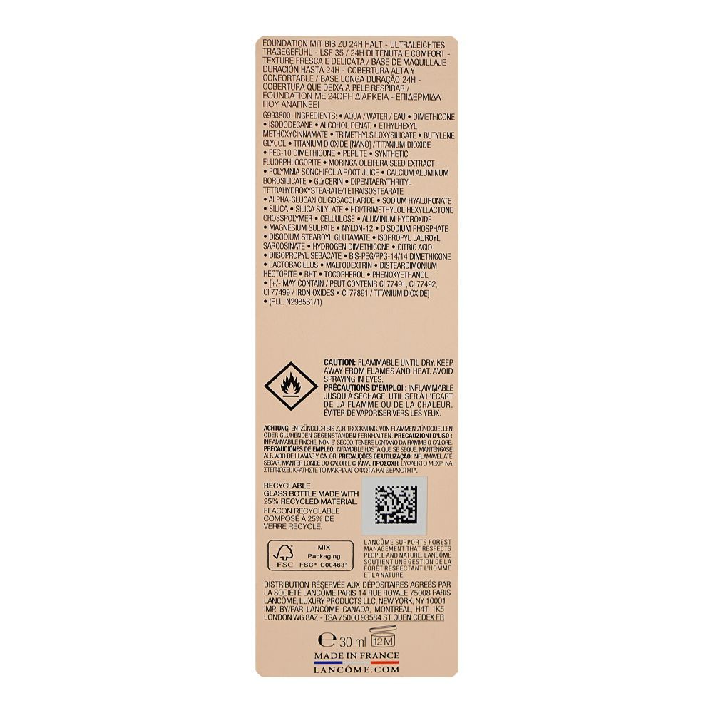 Lancome Paris Teint Idole Ultra Wear Liquid Foundation, SPF-35, Transfer-Free, 30ml, 315C 03 Beige Diaphane - Image 2