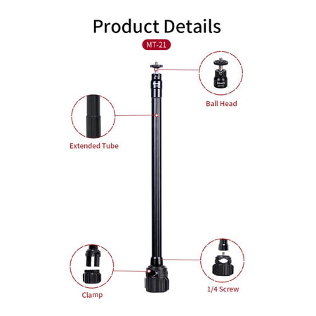 Jmary Extension Arm Stand (13.7" - 23.6" Height) For DSLR, Cameras & Mobiles, MT-21 - Image 4