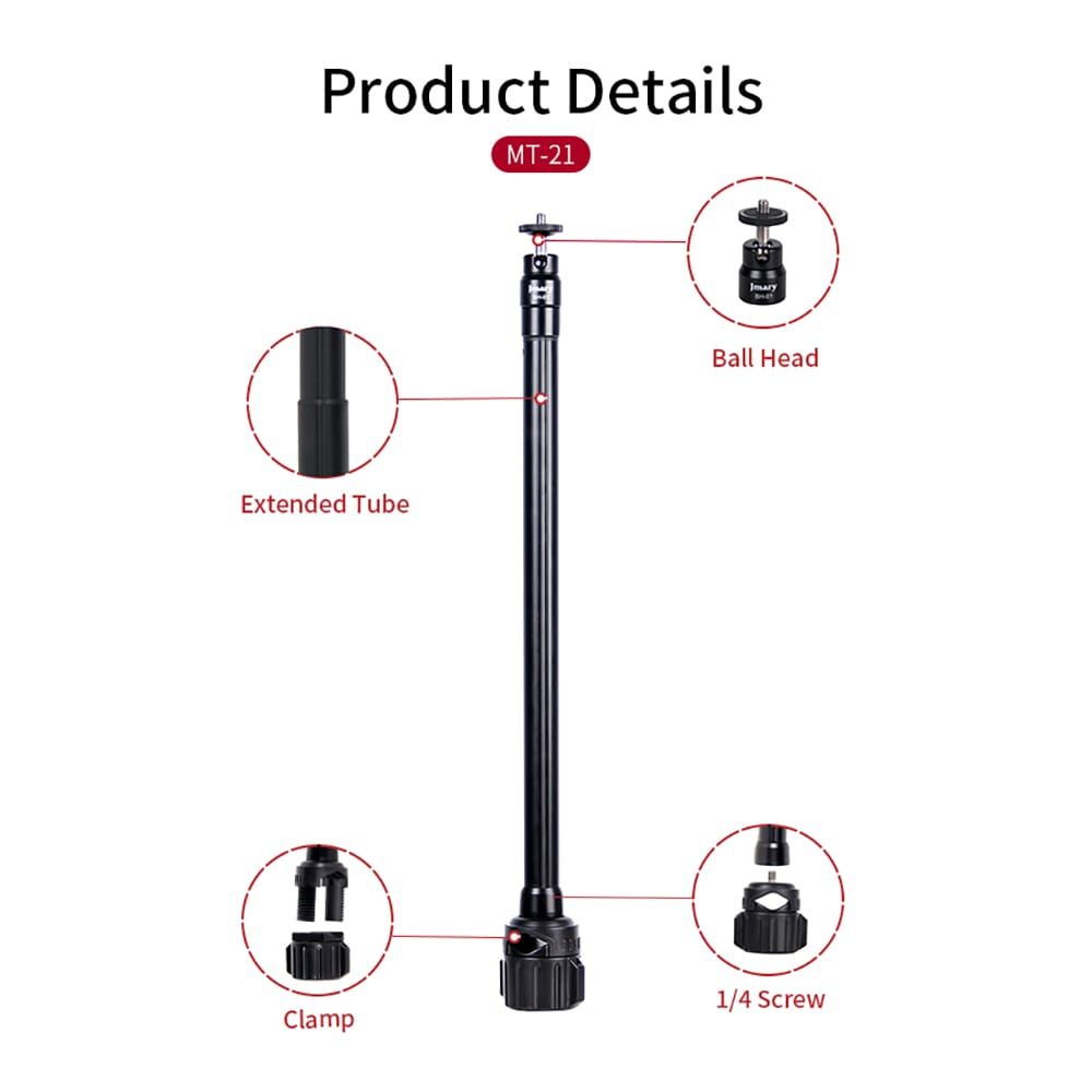 Jmary Extension Arm Stand (13.7" - 23.6" Height) For DSLR, Cameras & Mobiles, MT-21 - Image 4