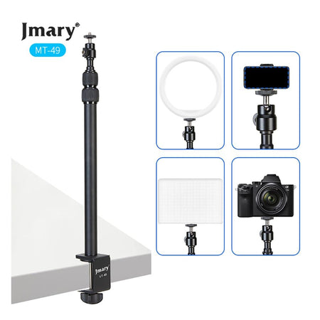 Jmary Tabletop Desk Mount Light Stand with C-Clamp for Camera & Ring Light (15.2" - 36.8" Height), MT-49 - Image 2