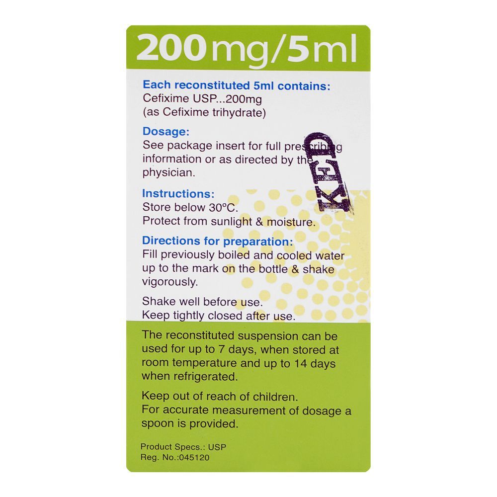 Cefiget DS Powder Oral Suspension, 200mg/5ml - Image 3