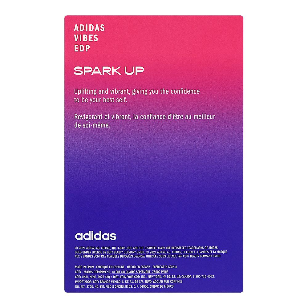 Adidas Vibes Spark Up, Eau de Parfum, For Men & Women, 100ml - Image 6