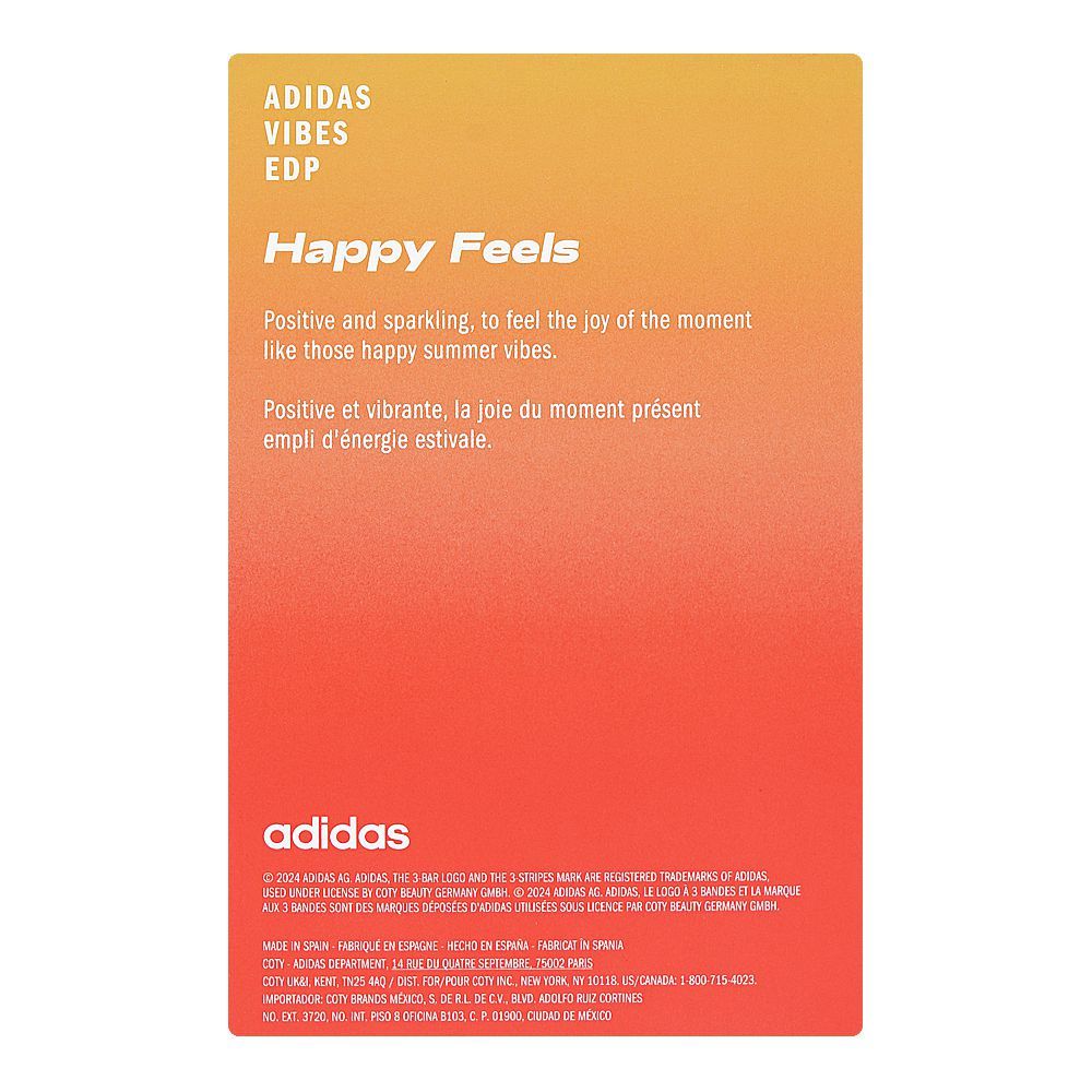 Adidas Vibes Happy Feels, Eau de Parfum, For Men & Women, 100ml - Image 6