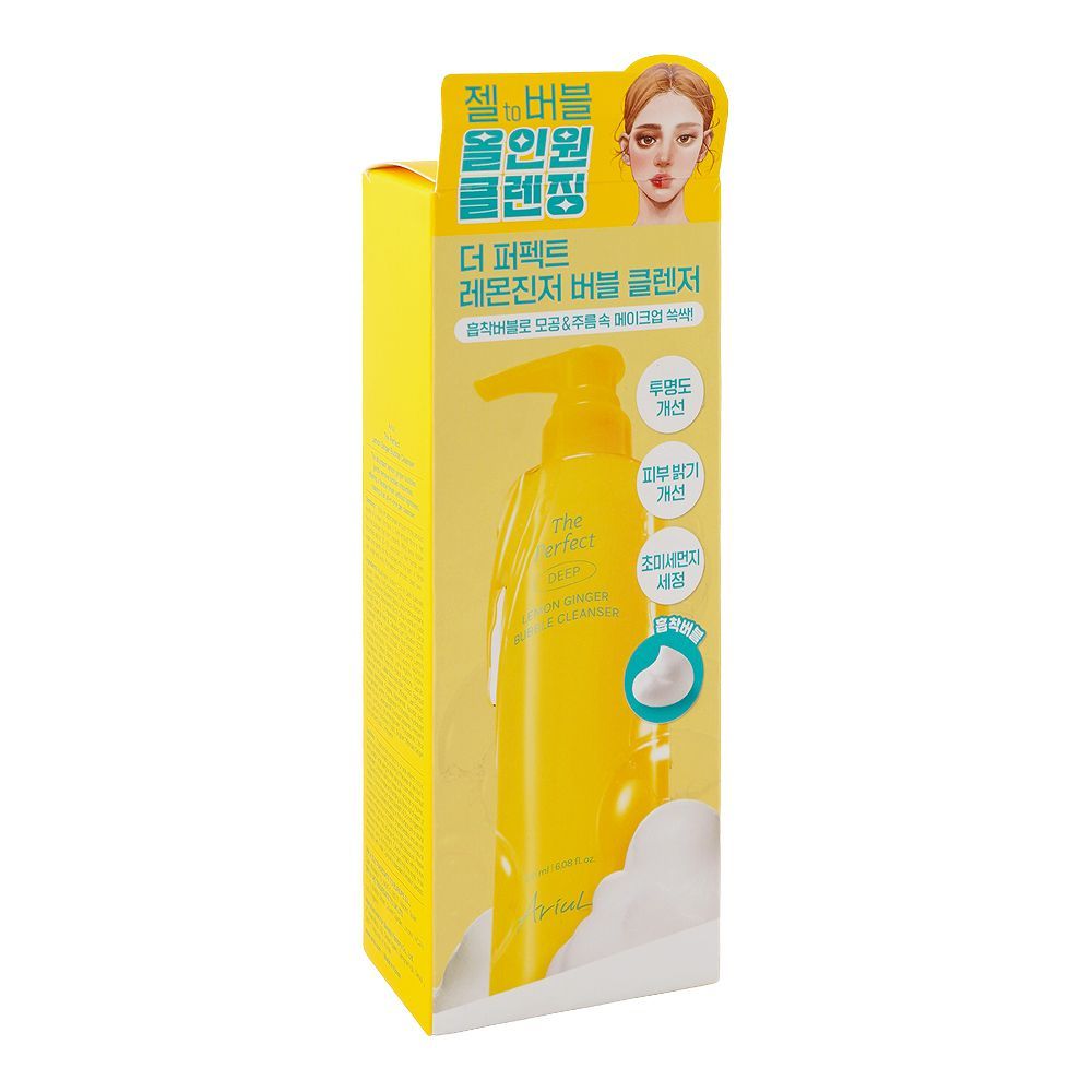 Ariul The Perfect Deep Lemon Ginger Bubble Cleanser, Glycerin, Niacinamide, For All Types Of Skin, 180ml - Image 3
