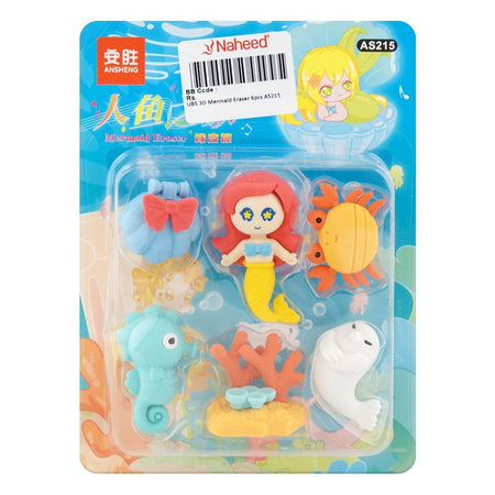 UBS 3D Mermaid Erasers, For DIY School Kits, 6-Pack, AS215 - Main Image