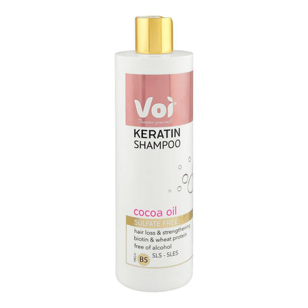 Voi Keratin Shampoo with Cocoa Oil, Sulfate Free & Alcohol Free, For Hair Loss, 400ml - Main Image