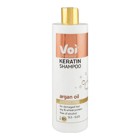 Voi Keratin Shampoo with Argan Oil, Sulfate & Alcohol Free, For Damaged Hair, 400ml - Main Image