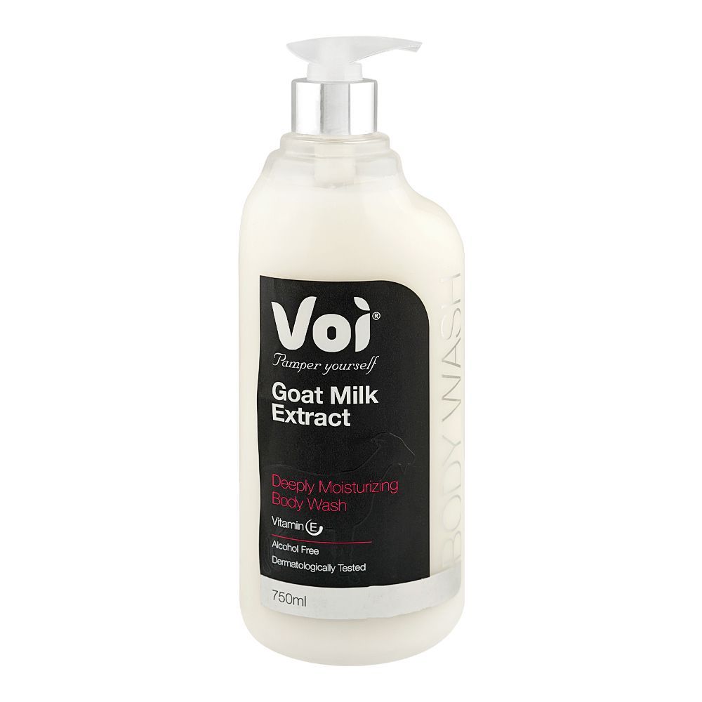 Voi Goat Milk Extract Deeply Moisturizing Body Wash with Vitamin E, Alcohol Free, 750ml - Main Image