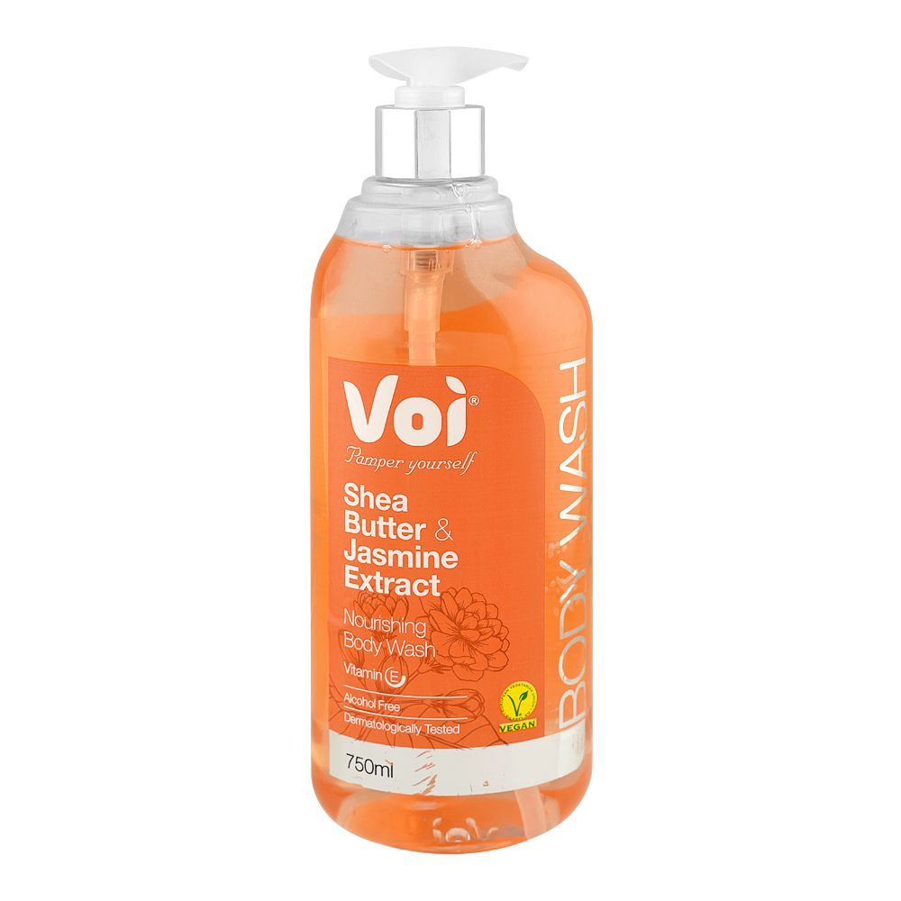 Voi Shea Butter & Jasmine Extract Nourishing Body Wash with Vitamin E, Alcohol Free, 750ml - Main Image
