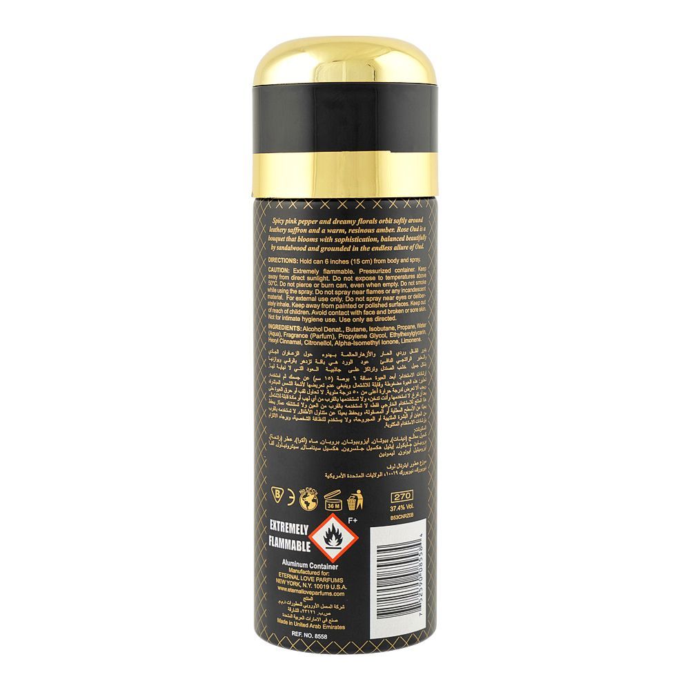 Eternal Love Oud Rose Body Spray, For Men & Women, 200ml - Image 2