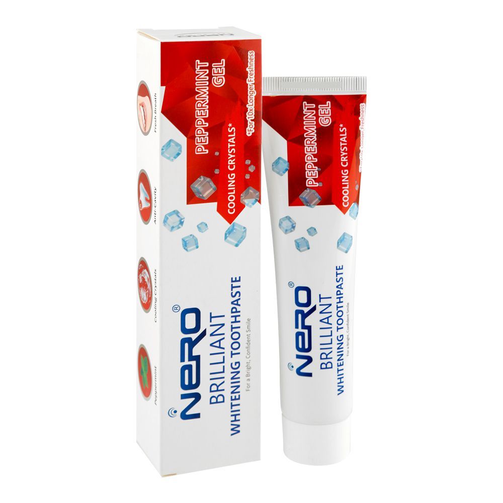 Nero Brilliant Peppermint Gel Cooling Crystals Whitening Toothpaste, 100g - Main Image