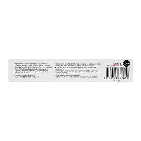Nero Brilliant Peppermint Gel Cooling Crystals Whitening Toothpaste, 100g - Image 3