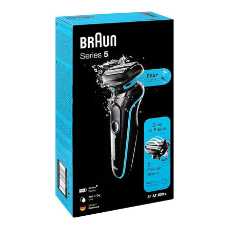Braun Series 5 Wet & Dry Men Shaver, Black & Blue, 51-M1000S - Image 2
