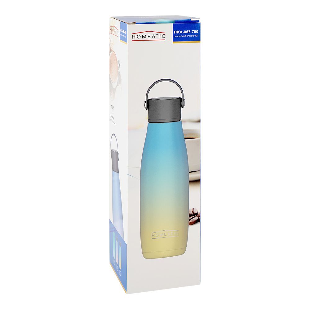 Homeatic Stainless Steel Water Bottle, 700ml, Yellow, HKA-057 - Image 3