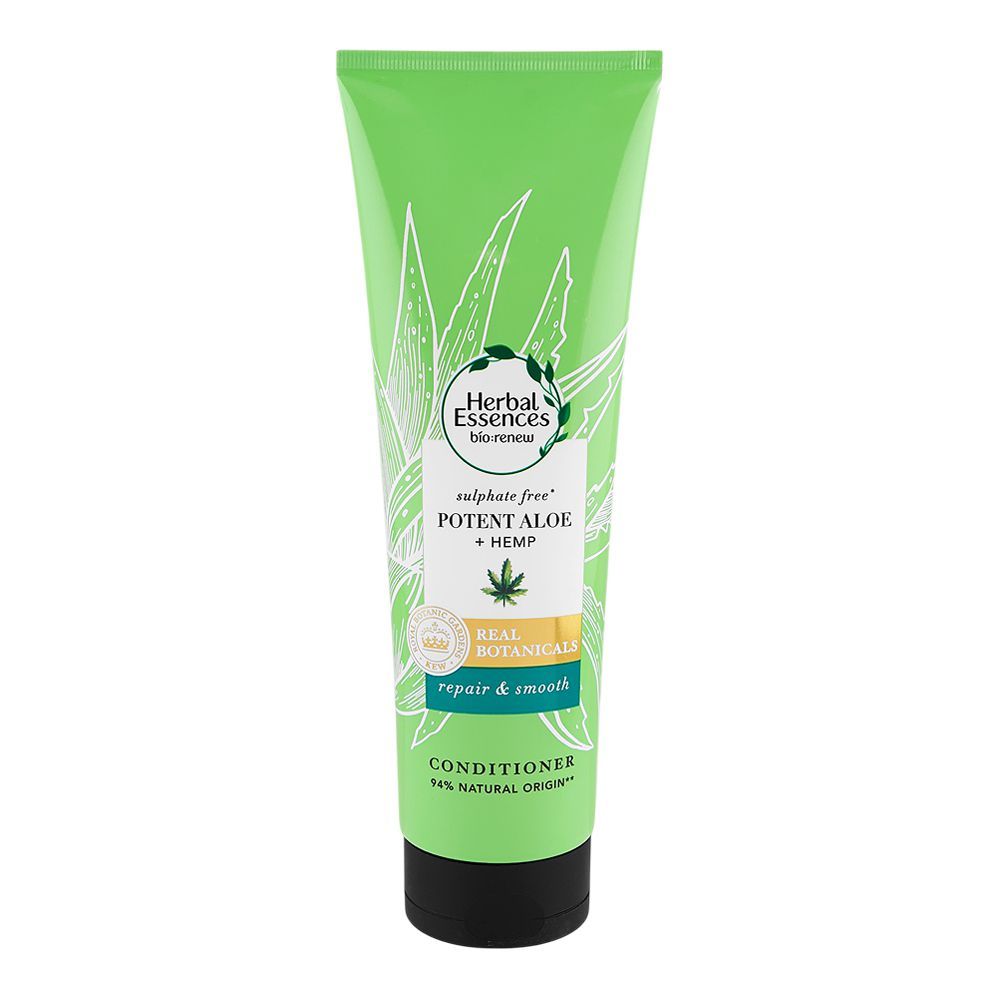 Herbal Essences Bio Renew Potent Aloe+Hemp Repair & Smooth Conditioner, Sulfate Free, 275ml - Main Image