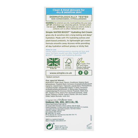 Simple Water Boost Hydrating Gel Cream, 50ml - Image 4