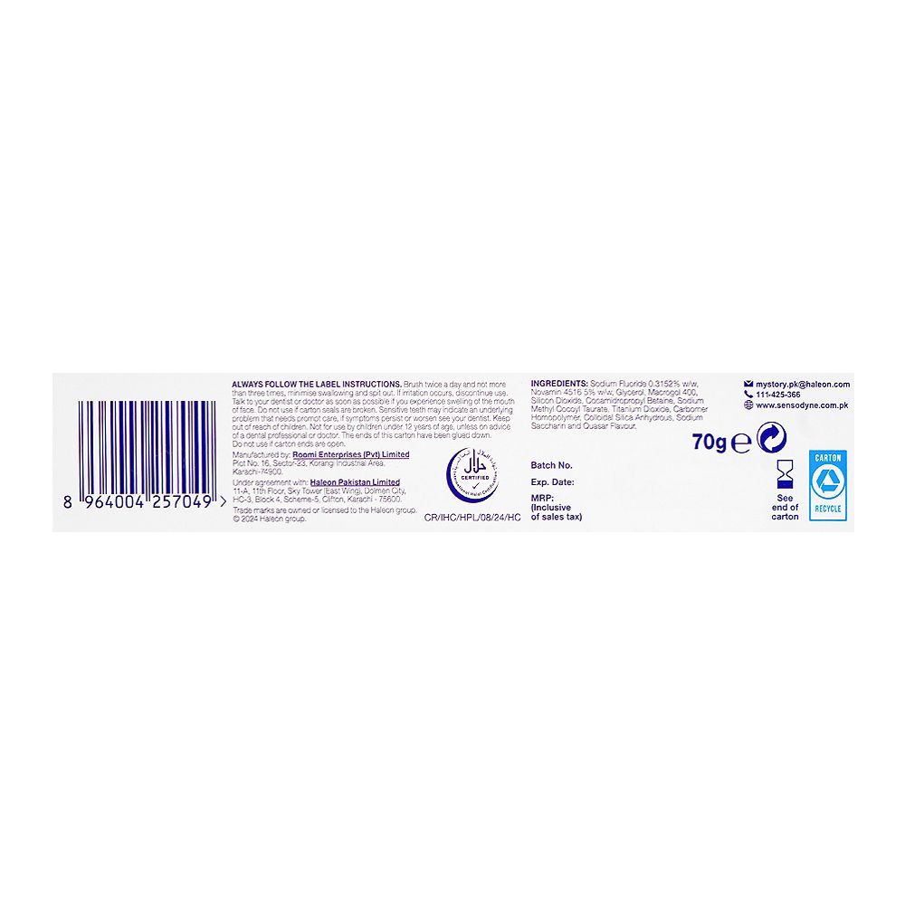 Sensodyne Repair & Protect Extra Fresh Toothpaste, 70g - Image 4