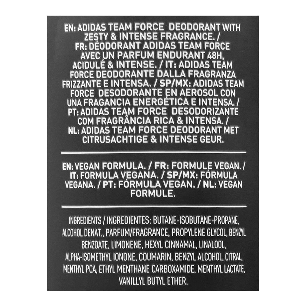 Adidas Team Force 48H Zesty & Intense Deodorant Body Spray, For Men, 150ml - Image 3