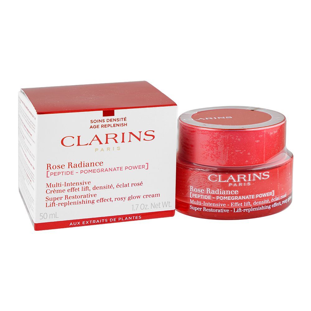 Clarins Paris Rose Radiance Peptide Day Cream, For All Skin Types, 50ml - Main Image
