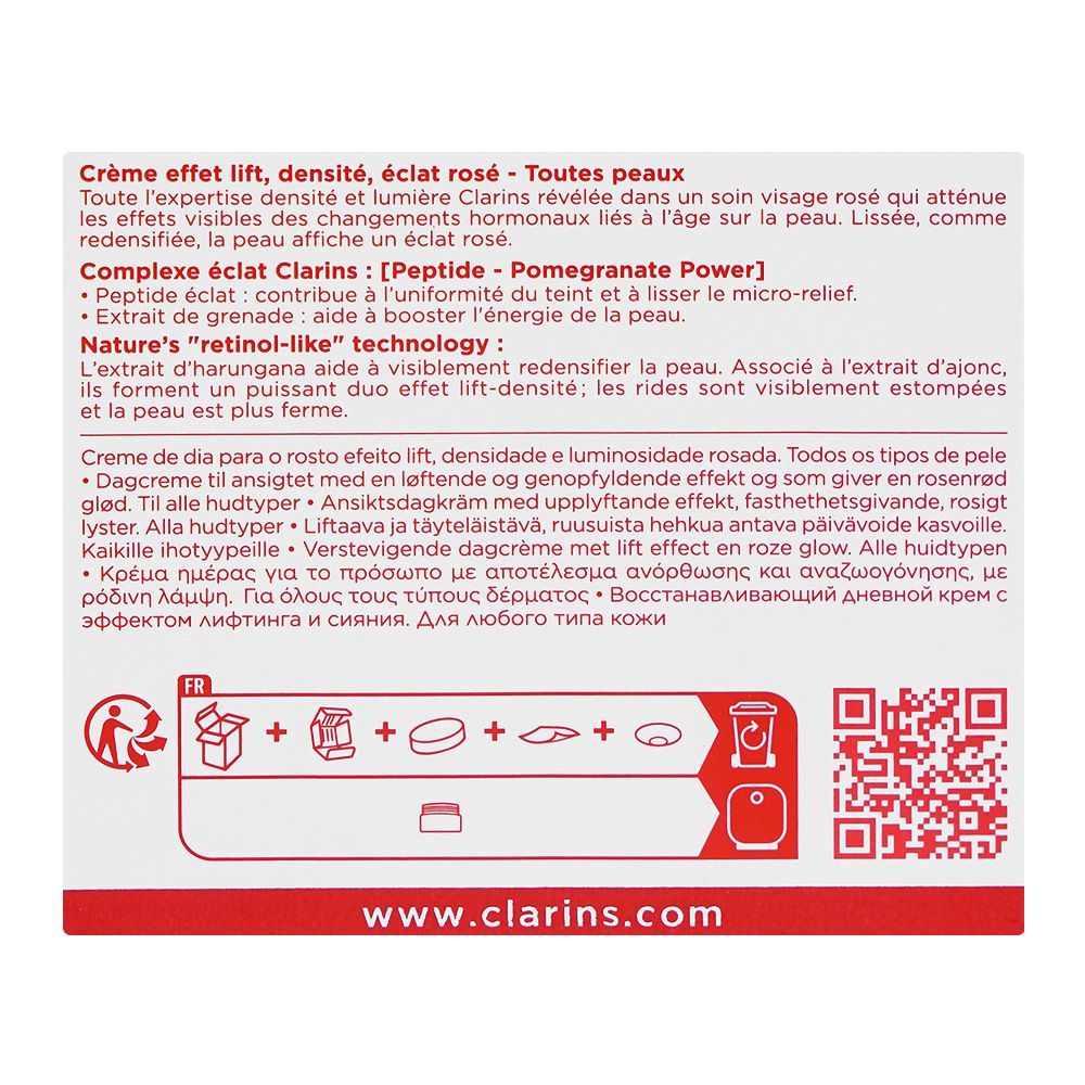 Clarins Paris Rose Radiance Peptide Day Cream, For All Skin Types, 50ml - Image 2
