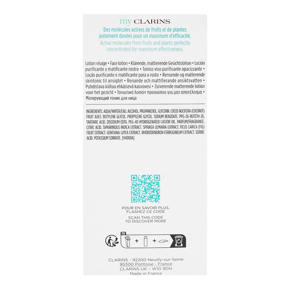 My Clarins Pure-Reset Purifying Mattifying Toner, For Combination To Oily Skin, 200ml - Image 4