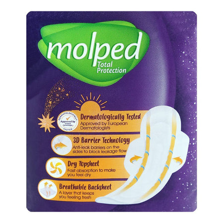 Molped Advanced Leak Protection Maxi Thick Sanitary Pads, Long, 8 Pads - Image 2