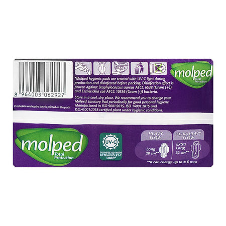 Molped Advanced Leak Protection Maxi Thick Sanitary Pads, Long, 8 Pads - Image 4