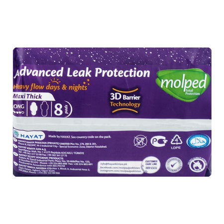 Molped Advanced Leak Protection Maxi Thick Sanitary Pads, Long, 8 Pads - Image 5