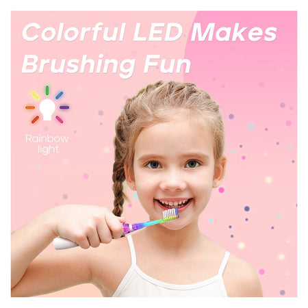 Seago Kids Sonic Electric Toothbrush with 4 Brush Heads, IPX7 Waterproof, For 3+ Years, Pink, SG-977 - Image 6