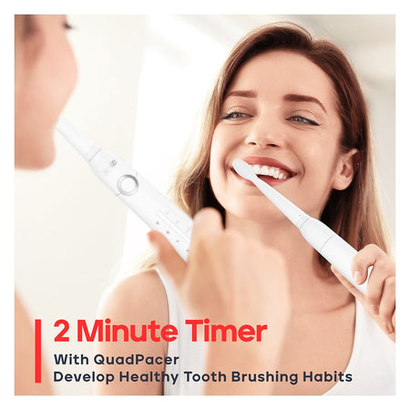 Seago Electric Toothbrush with 8 Brush Heads, 5 Cleaning Modes, IPX7 Waterproof, For Adults, White, SG-958 - Image 6