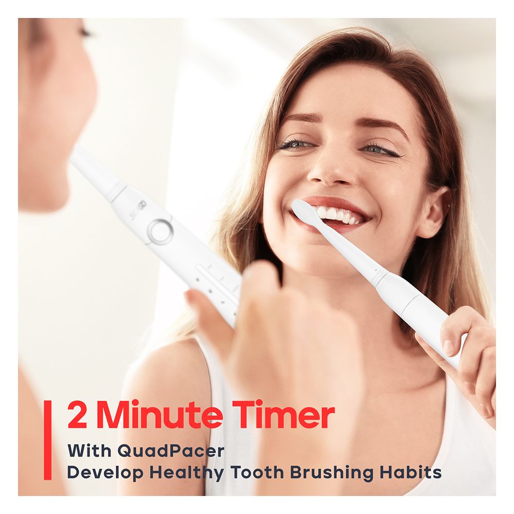 Seago Electric Toothbrush with 8 Brush Heads, 5 Cleaning Modes, IPX7 Waterproof, For Adults, White, SG-958 - Image 6