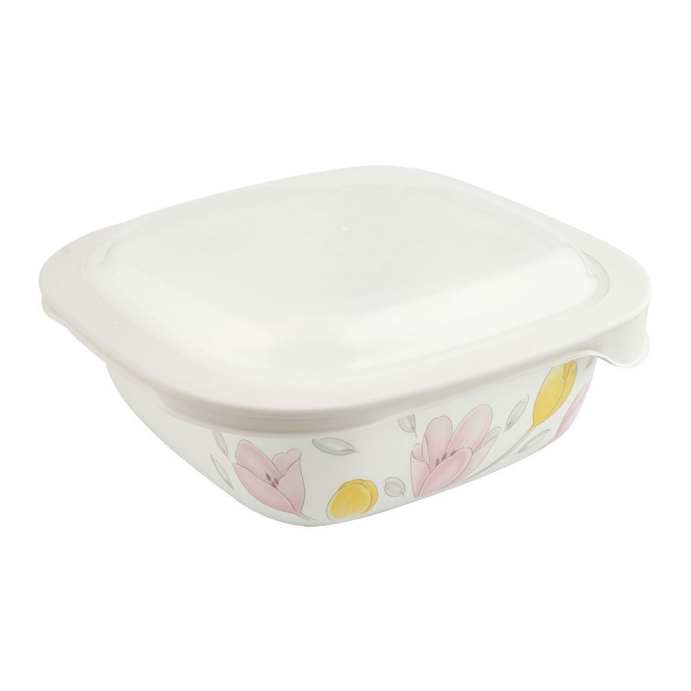 Corelle Square Dish Elegant City With Plastic Lid 1.41L, D-48-EC - Image 2