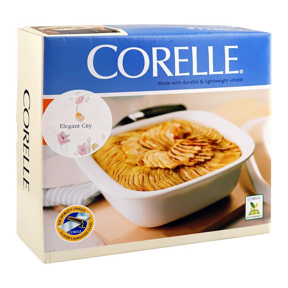 Corelle Square Dish Elegant City With Plastic Lid 1.41L, D-48-EC - Image 3