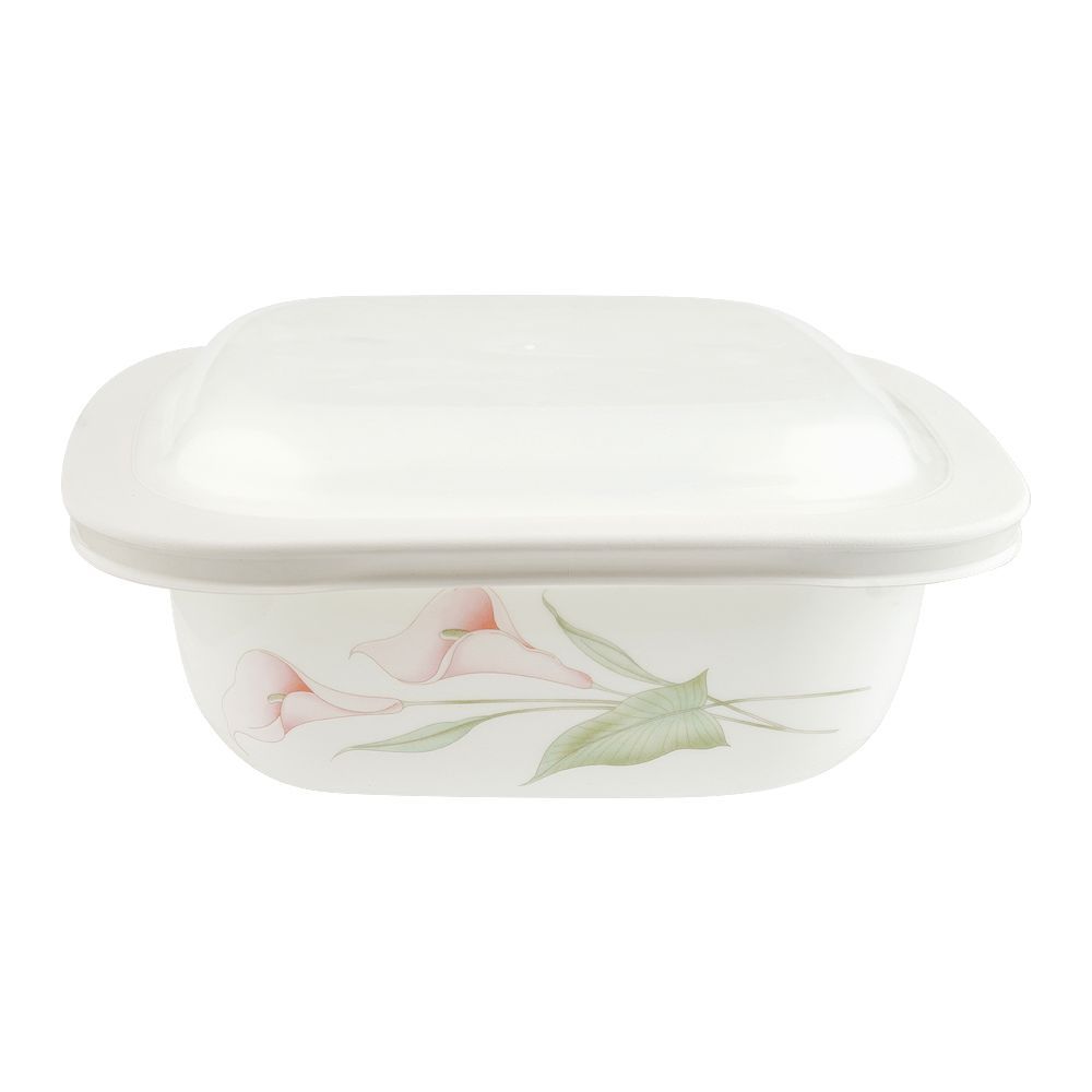 Corelle Square Dish Lillyville With Plastic Lid 1.41L, D-48-LV - Main Image