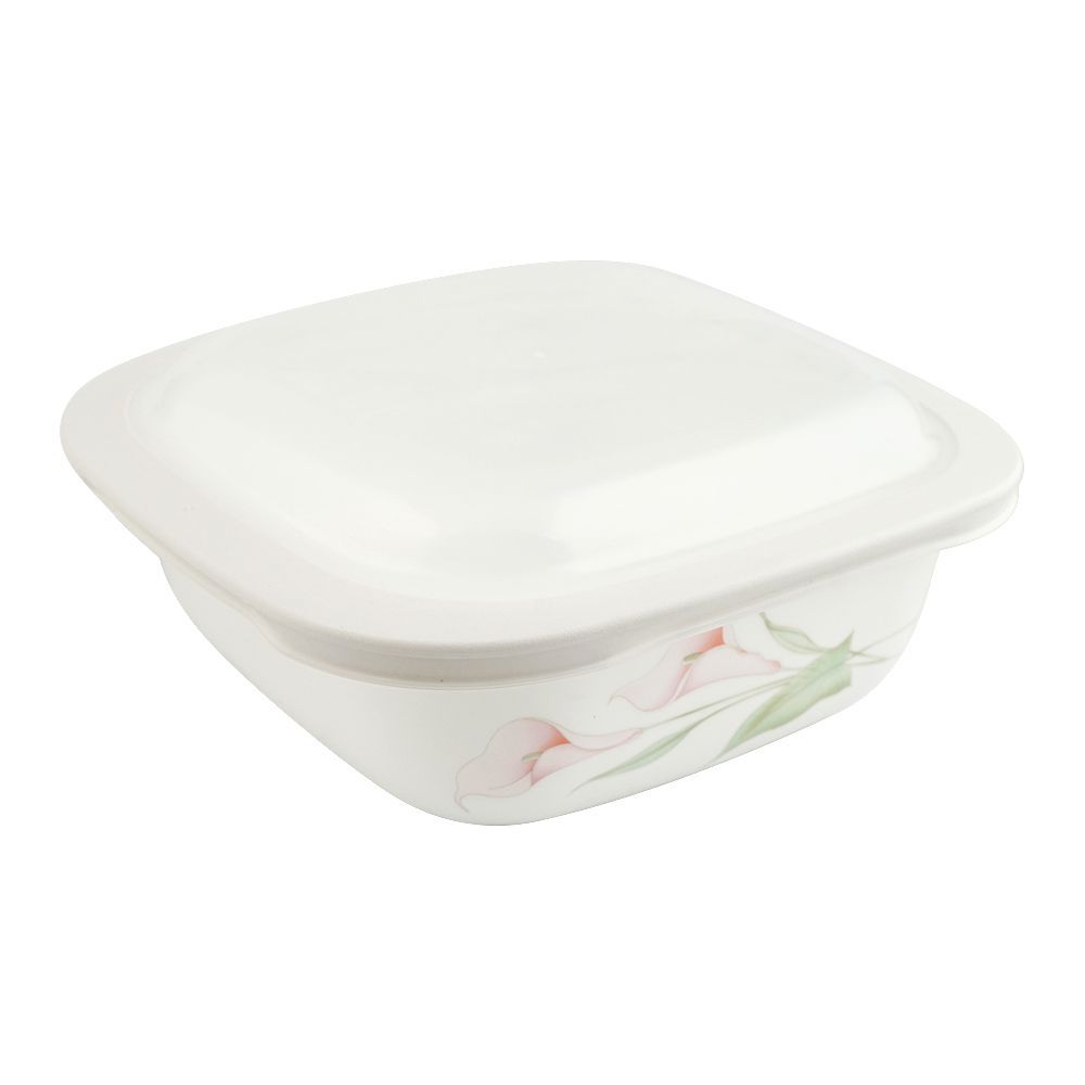 Corelle Square Dish Lillyville With Plastic Lid 1.41L, D-48-LV - Image 2