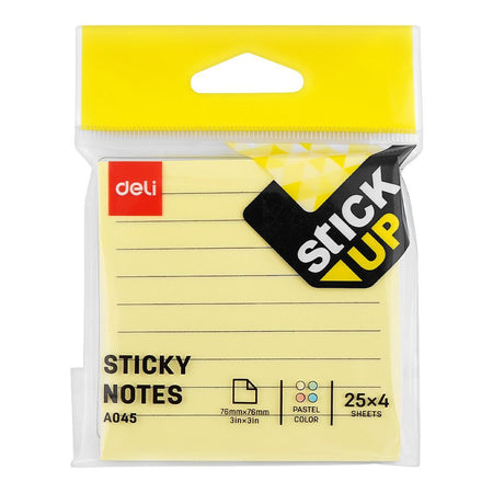 Deli Sticky Notes Multi Lining 3 X 3 Assorted, EA045 - Main Image