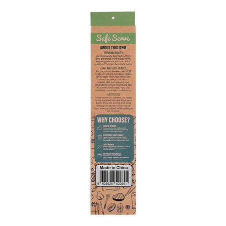 Safe Serve 14" Natural BBQ Bamboo Skewers, 6mm, 38-Pack - Image 2