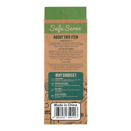 Safe Serve 8" Natural BBQ Bamboo Skewers, 1.5mm, 86-Pack - Image 2