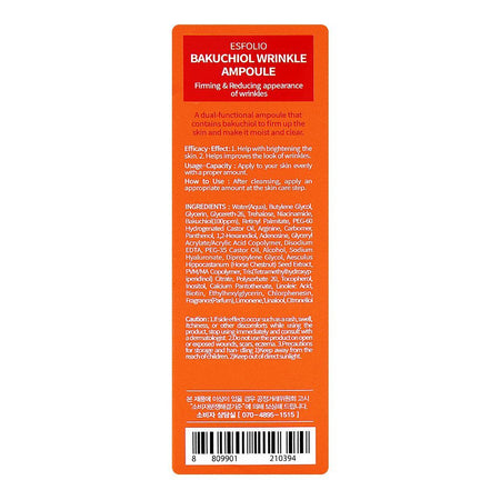 Esfolio Bakuchiol Wrinkles Ampoule, For Moist & Clear Skin, 30ml - Image 4