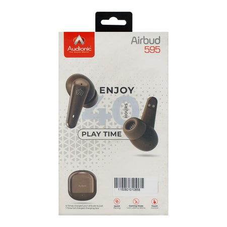 Audionic True Wireless Quad Mic Earbuds With ENC, IPX4 Water Resistant, 500mAh Case Battery, Brown, Airbud-595 - Image 4