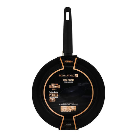Royalford Diamond Forged Frypan 30cm, Black, RF12657 - Image 3