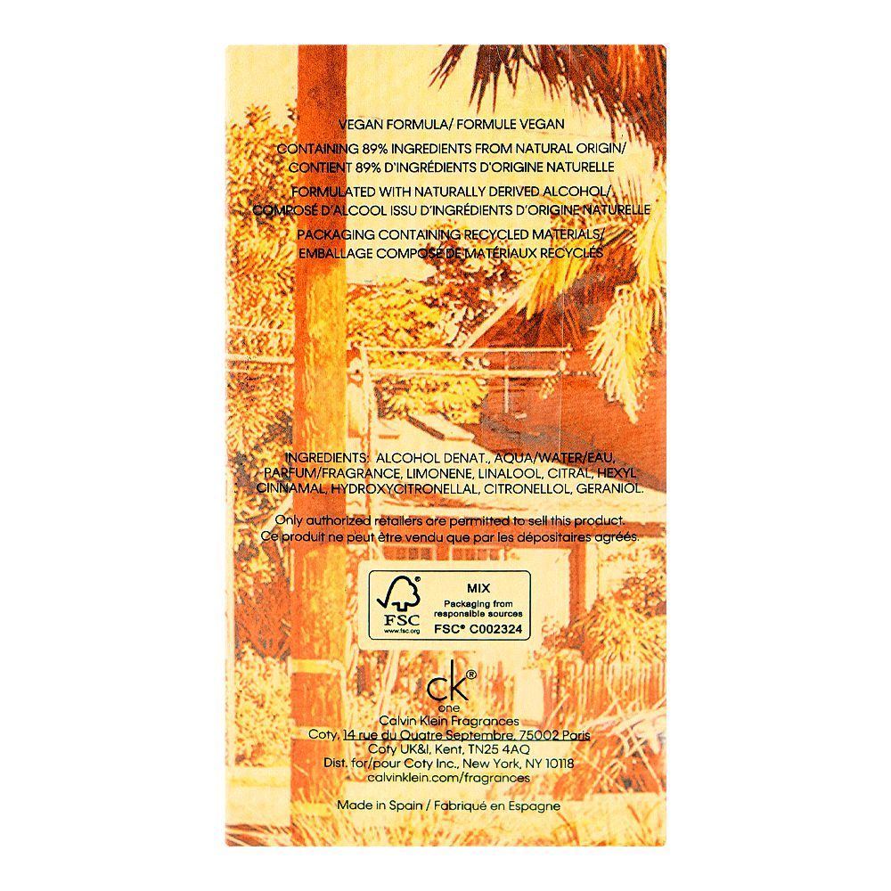 Calvin Klein Ck One Summer Daze, Eau de Toilette, For Women, 100ml - Image 3