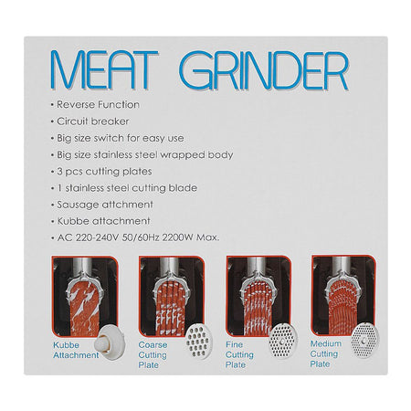 Sayona PPS Meat Grinder 2200W, SMG-4118 - Image 3