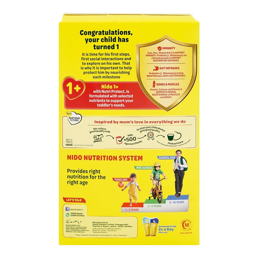 Nestle Nido 1+ Toddler Nutritional Milk Powder 10% Free Economy Pack, 990g - Image 2